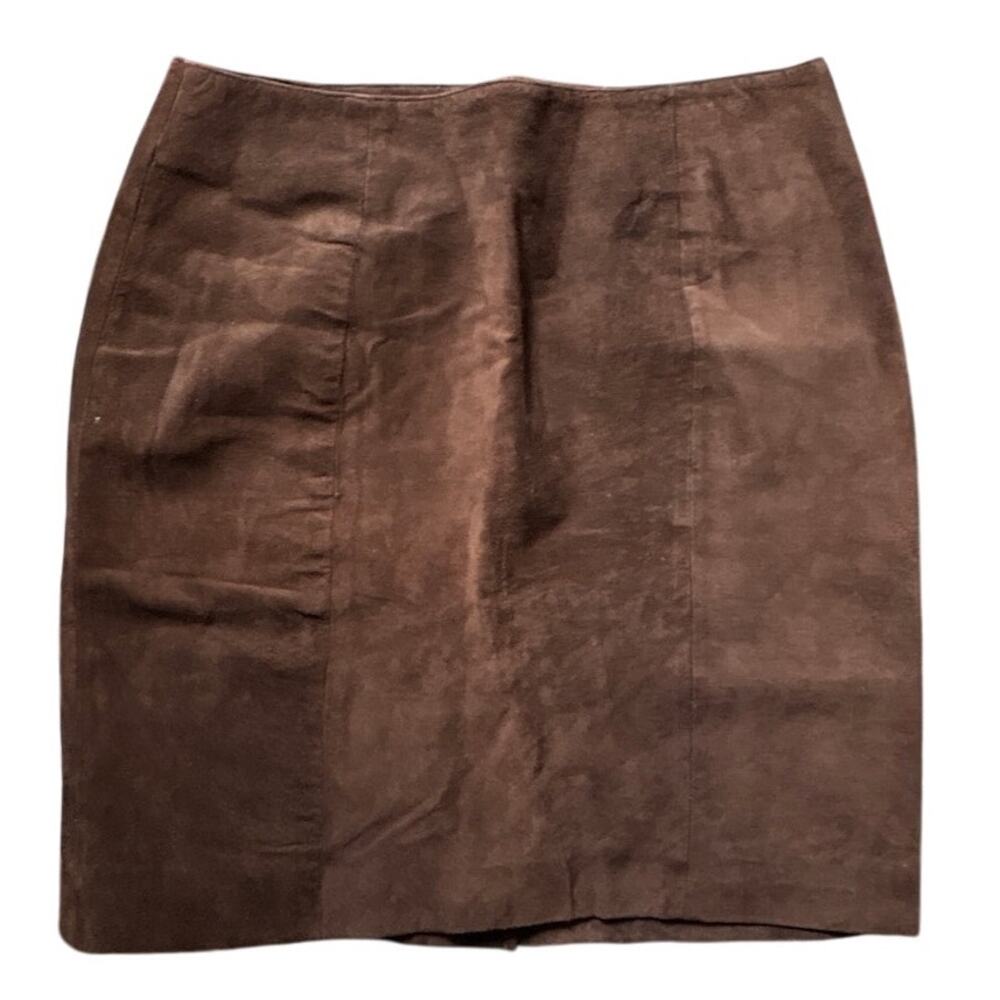 Women’s 12 Vintage Brown Suede Mini Skirt NWT Deadstock 90s Quiet Luxury